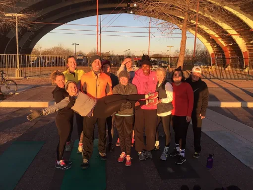 Training group at Mueller Lake Park